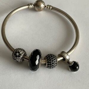 Pandora Silver Bracelet with Black Accents
